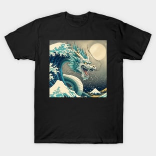 Dragon with katsushika hokusai style T-Shirt